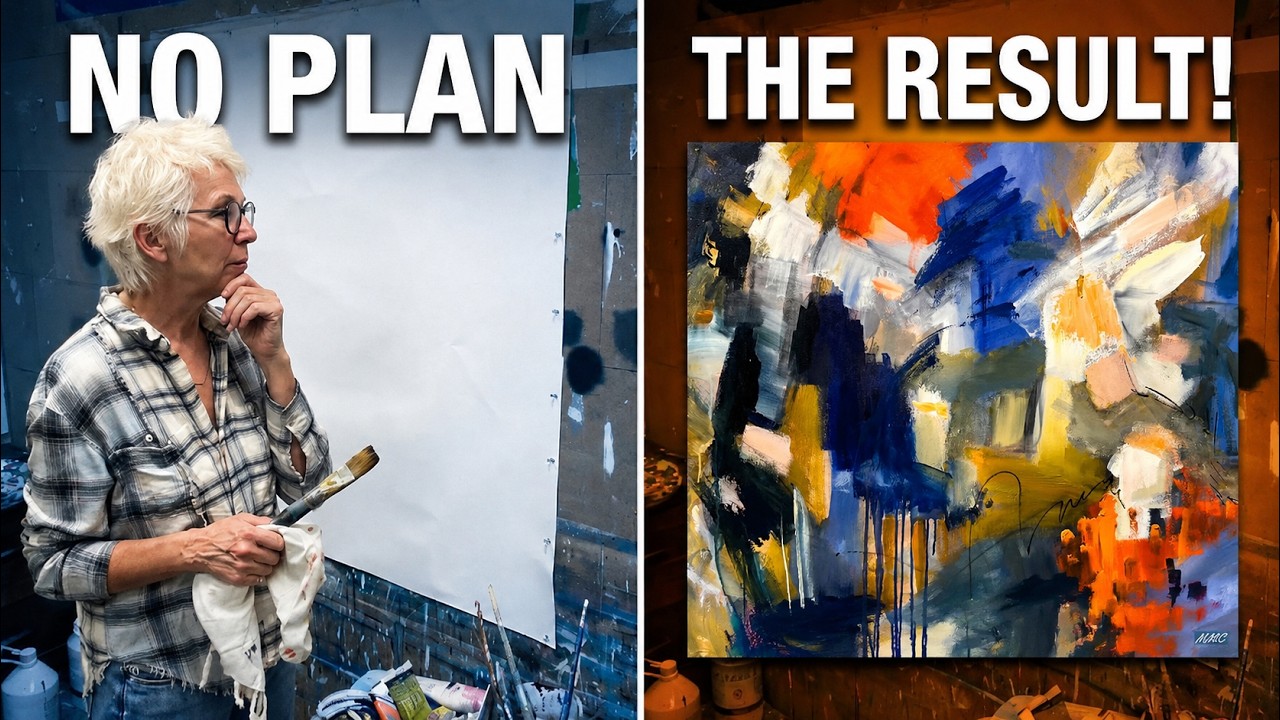 How I Paint Without a Plan | My Quebec Autumn Abstract Landscape - YouTube