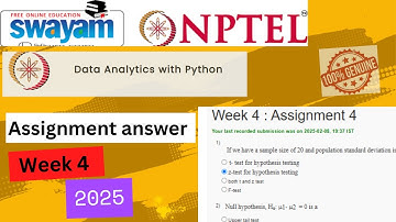 NPTEL Data Analytics with Python Week 4 Assignment 4 Answers Solution Quiz |2025 Jan| #swayamcourses