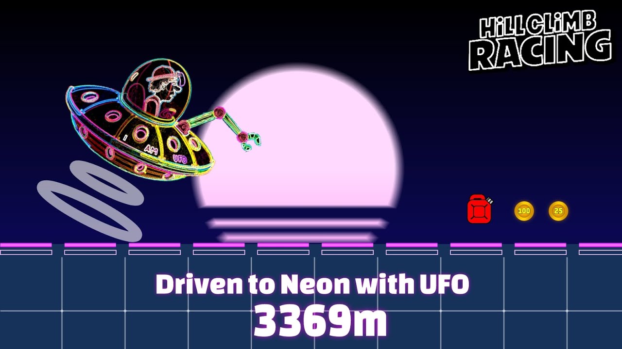 Hill Climb Racing - Driven to Neon with UFO 🛸🏁