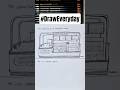 Day 106 COUNTER OF A DOUGHNUT SHOP | Draw everyday Draw every way | Dunkin' donuts |Pencil black pen