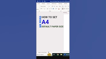 How to Set Default Paper Size to A4 in MS Word #shorts #msword