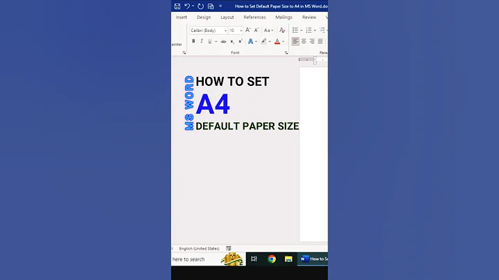 How to Set Default Paper Size to A4 in MS Word #shorts #msword