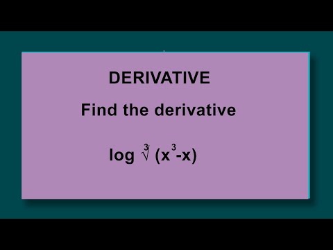 Find the derivative of f(x) = log cube root (x^3-x)