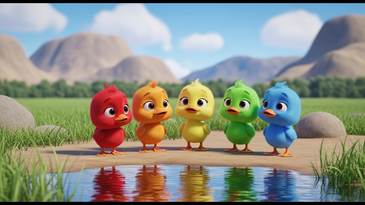 5 Little Rainbow Ducklings | Fun Counting & Color Song for Kids | Nursery Rhymes for Children