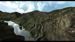 Water simulation and rendering in large scale environments