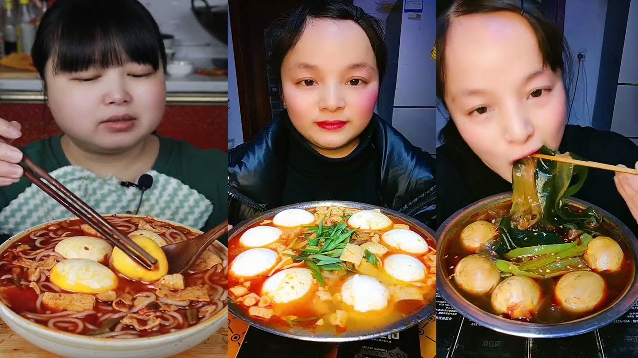 Mukbang ASMR 매운 국수와 계란 | Spicy Noodles paired with Soft Boiled Eggs (Dining Sounds)