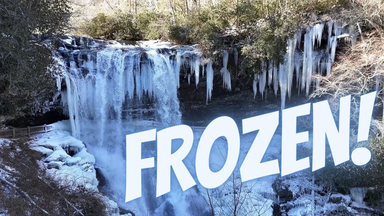 Exploring Frozen Waterfalls in Highlands, NC Cullusaja Falls Bridal Veil Falls Dry Falls