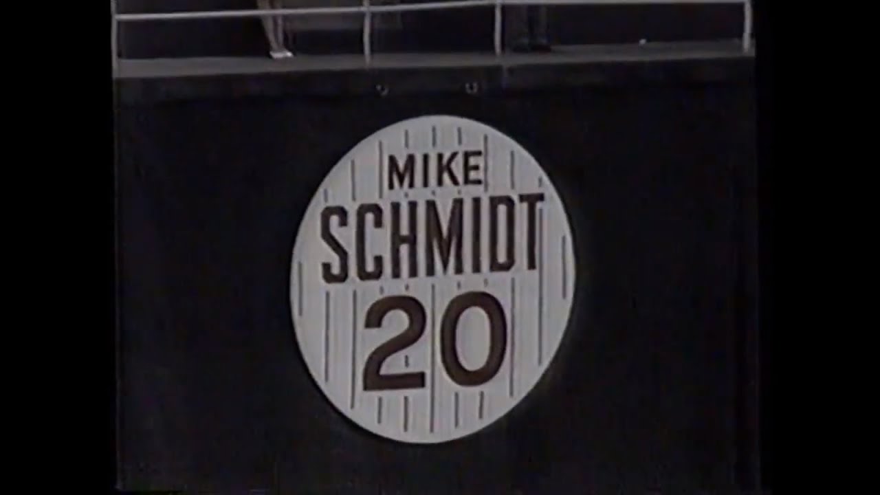 May 1990 - Philadelphia Phillies retire Mike Schmidt's # 20. Local Sports Coverage