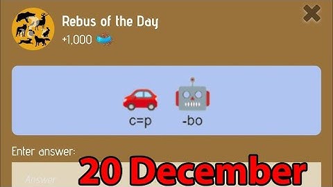Rebus of the day Zoo 20 December | Zoo Rebus of the day today 20 December Riddle Today