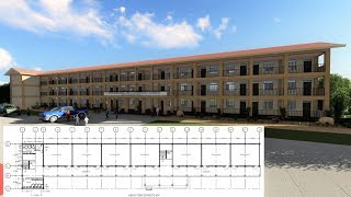 Speed Build   3 Storey Class Room Building AutoCAD + SketchUP + Lumion Full Video