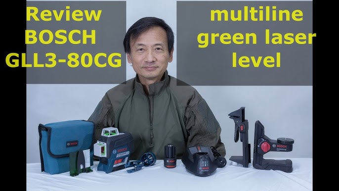 EXCLUSIVE Bosch Green Beam Line Laser Level & Distance Measure Kit