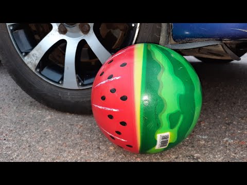 Experiment CAR vs BALL ! Crushing Crunchy & soft Things by Car.