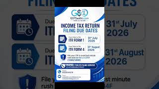 Due Date to file ITR Form 1 is 31st July 2026.Due Date to File ITR 4 is 31st August 2026.