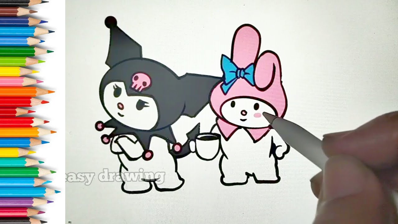 How to Draw Kuromi and my Melody || Easy Drawing and Coloring Sanrio ...
