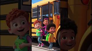 Cute and joyful school bus journey
