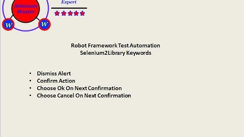 Robot Framework Selenium2Library Alert Keywords