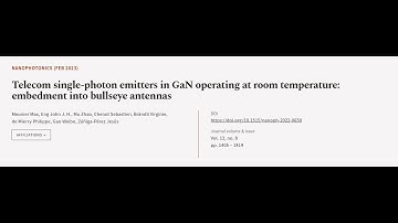 Telecom single-photon emitters in GaN operating at room temperature: embedment into b... | RTCL.TV
