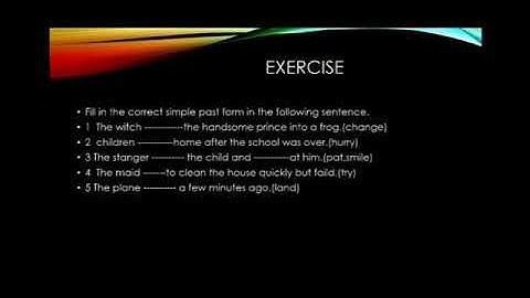 STD 6TH E M SUB ENGLISH SIMPLE PAST TENSE PART 2 BY MANSI PARMAR