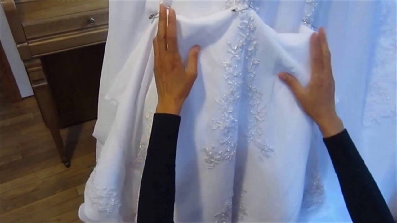 Wedding Gown Bustle Instruction for French and American Bustle - YouTube