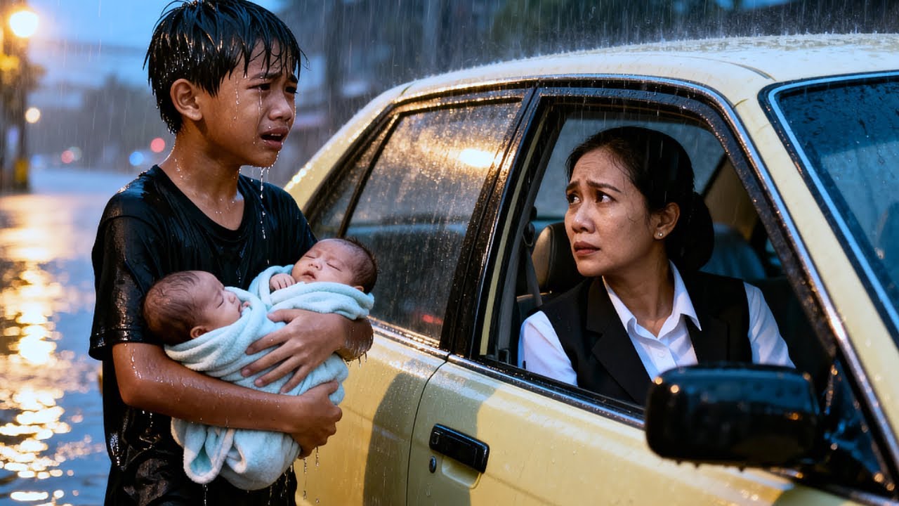 หญิงร่ำรวยพบเด็กชายอุ้มน้องสองคนท่ามกลางสายฝน – ความจริงที่ตามมาทำให้ทุกคนหลั่งน้ำตา!