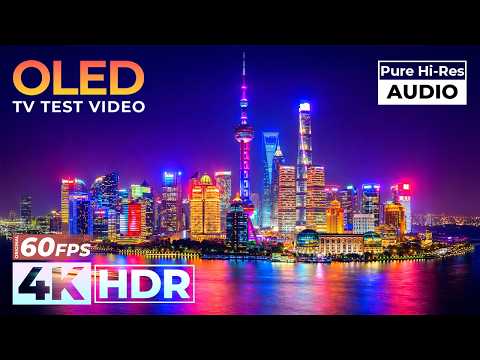 NIGHT CITY AERIAL VIEW &amp; CITYSCAPE AT NIGHT in 4K Video HDR with Relaxing Music — free youtube stock footage