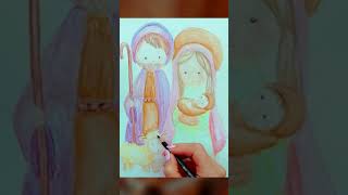 Away in a Manger  #guitarcover Relaxing Christmas Lullaby:  Animated Nativity Art