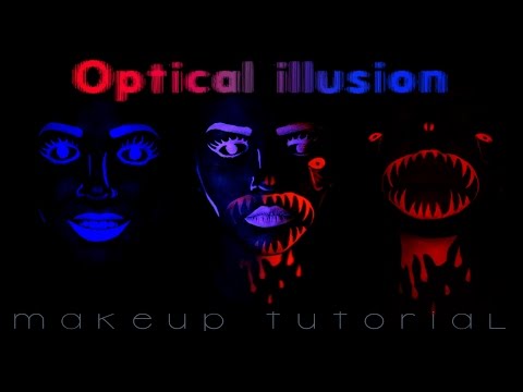 Optical Illusion Makeup Tutorial - Disappearing Red & Blue Face Paint