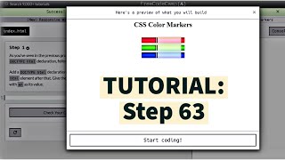 freeCodeCamp | Learn CSS color markers: step 63