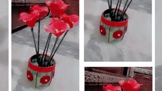 Best out of waste plastic Bottle Flower vase/DIY/plastic bottle craft idea💡|Virgo the artist|