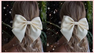 Beautiful Hair Clip / How to Make Satin Fabric Hair Clip. Easy Bow