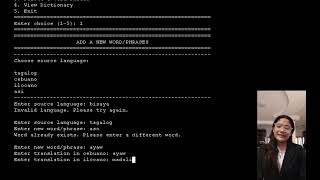 GROUP 1 CPE-1108: DICTIONARY BASED MULTI LANGUAGE TEXT TRANSLATOR