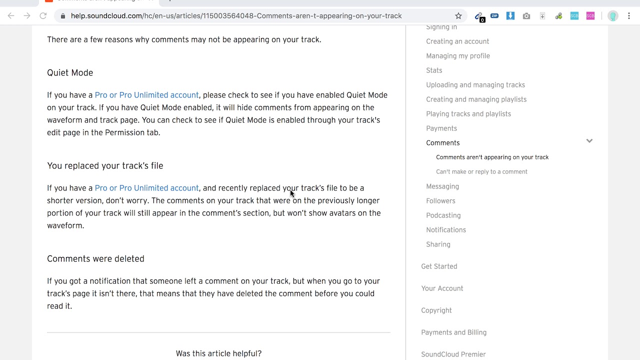 Why Soundcloud comments aren't appearing on your track?