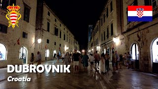 Dubrovnik, Croatia. A night walk in the Old Town. 4K
