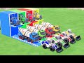 Transporting All Colorful Mixer Truck and Colorful Tractor with Double Flatbed Trailers - FS22