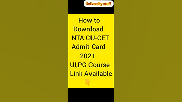 How to Download CU-CET Admit Card 2021for UI,PG program.||Link available download now 👇.