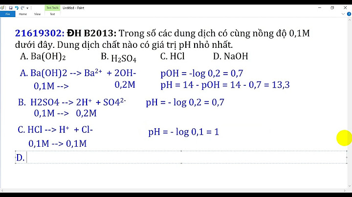 Dung dịch nào có ph nhỏ hơn 7 năm 2024