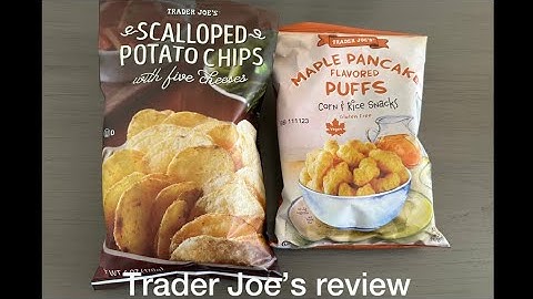 Trader joe review- scalloped five cheese chips / maple pancake puffs #shopping #shopwithme