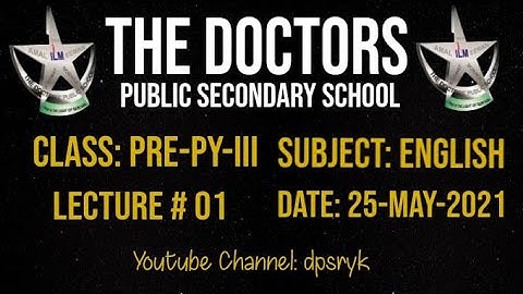 Class Pre-Py-3 English Lecture # 1 25-May-2021 dpsryk