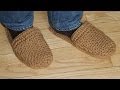 How to crochet men's slippers - video tutorial for beginners