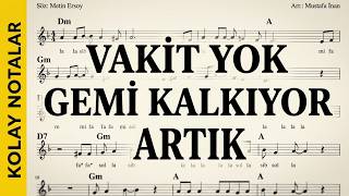 Vaki̇t Yok Gemi̇ Kalkiyor Artik - - Em - - (Play Along) - - :Guitar,Flute,Keyboard,Violin,Melodica,Recorder.
