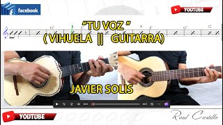 Video thumbnail of "TU VOZ  VIHUELA GUITARRA ACORDES"