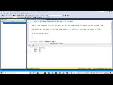 21.SSIS TUTORIAL -  OLE-DB COMMAND TRANSFORMATION - UPDATE  STATEMENT .