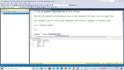 21.SSIS TUTORIAL -  OLE-DB COMMAND TRANSFORMATION - UPDATE  STATEMENT .