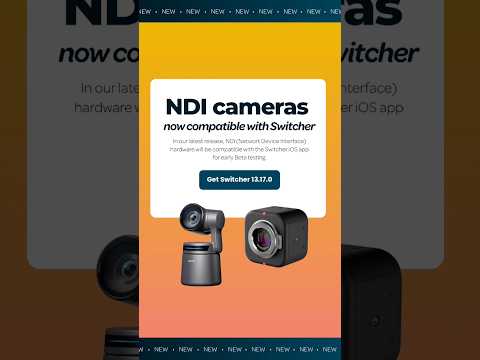 NDI camera support IS HERE! Get the early BETA test version in Switcher 13.17.0 or later.