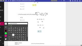 IM Algebra I - Unit 2: Lesson 19 Practice