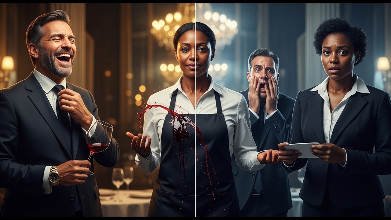 He Spilled Wine on the Black Waitress and Laughed—Then Discovered She Controlled His Darkest Secret