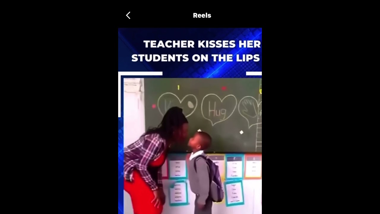 Teacher kiss the students on the lips😳