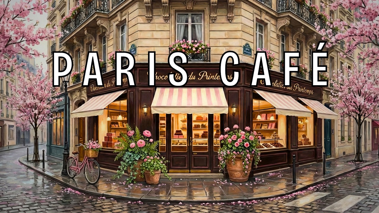 PARIS CAFE 🌸 Spring Corner Street for Studying | French Cafe Music