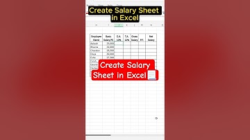 Make a Salary Sheet in Excel with Formula in Seconds 💸 | Excel Tips #Shorts