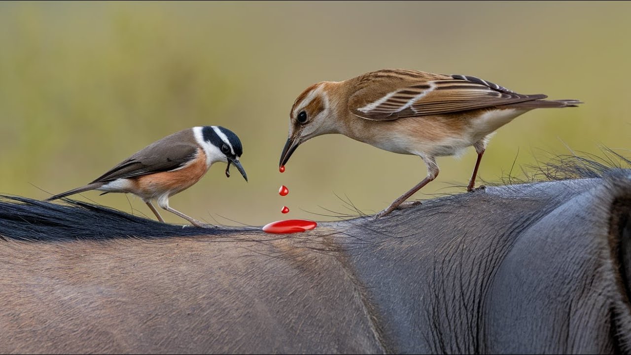 Piquebœuf : Un petit oiseau qui suce le sang et mange des parasites – Le nettoyeur de la savane !